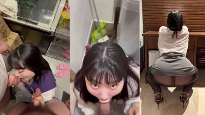 可爱的小型坦克！这总不是母猪了吧？口交时还会向上看双手比耶